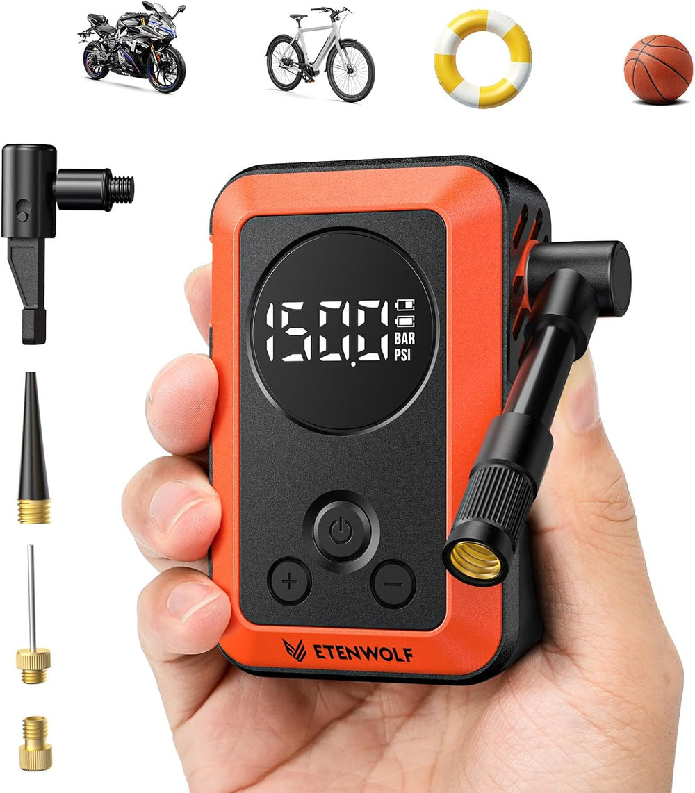 ETENWOLF S0 Mini Bike Pump, 20s Fast Inflate Bicycle Pump with Gauge