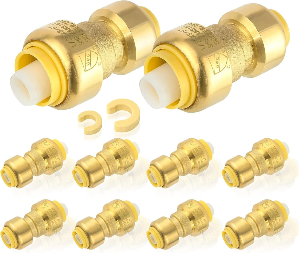 10PC HeSun 1/2" x 3/8" Push to Connect Coupling(PF156-10)