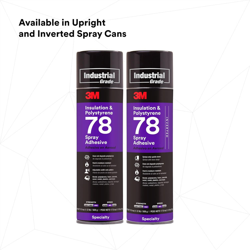 3M Polystyrene Foam Insulation Spray Adhesive 78, Clear, 24 fl oz Can