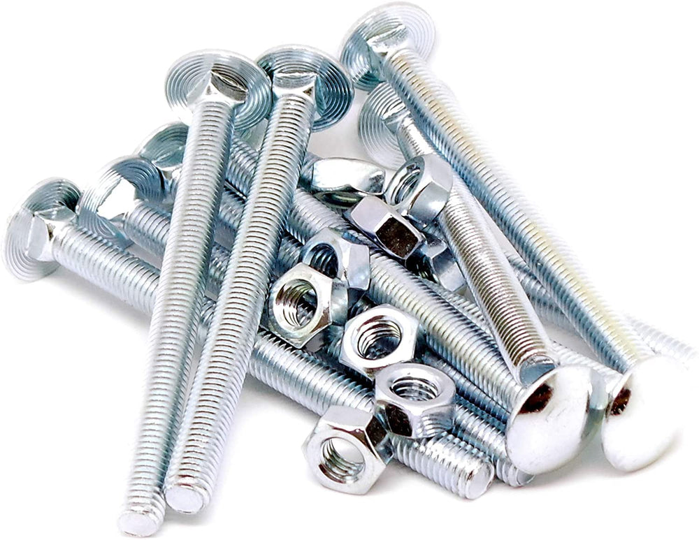 Merriway BH07607 Carriage Bolt & Nut Bright Zinc Plated Steel M12 x 100mm...