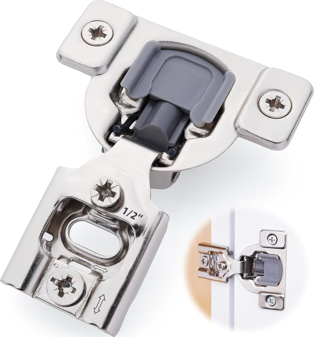 DecoBasics 50 Pack(25 Pair) 1/2" Overlay Soft Close Cabinet Hinges for K...