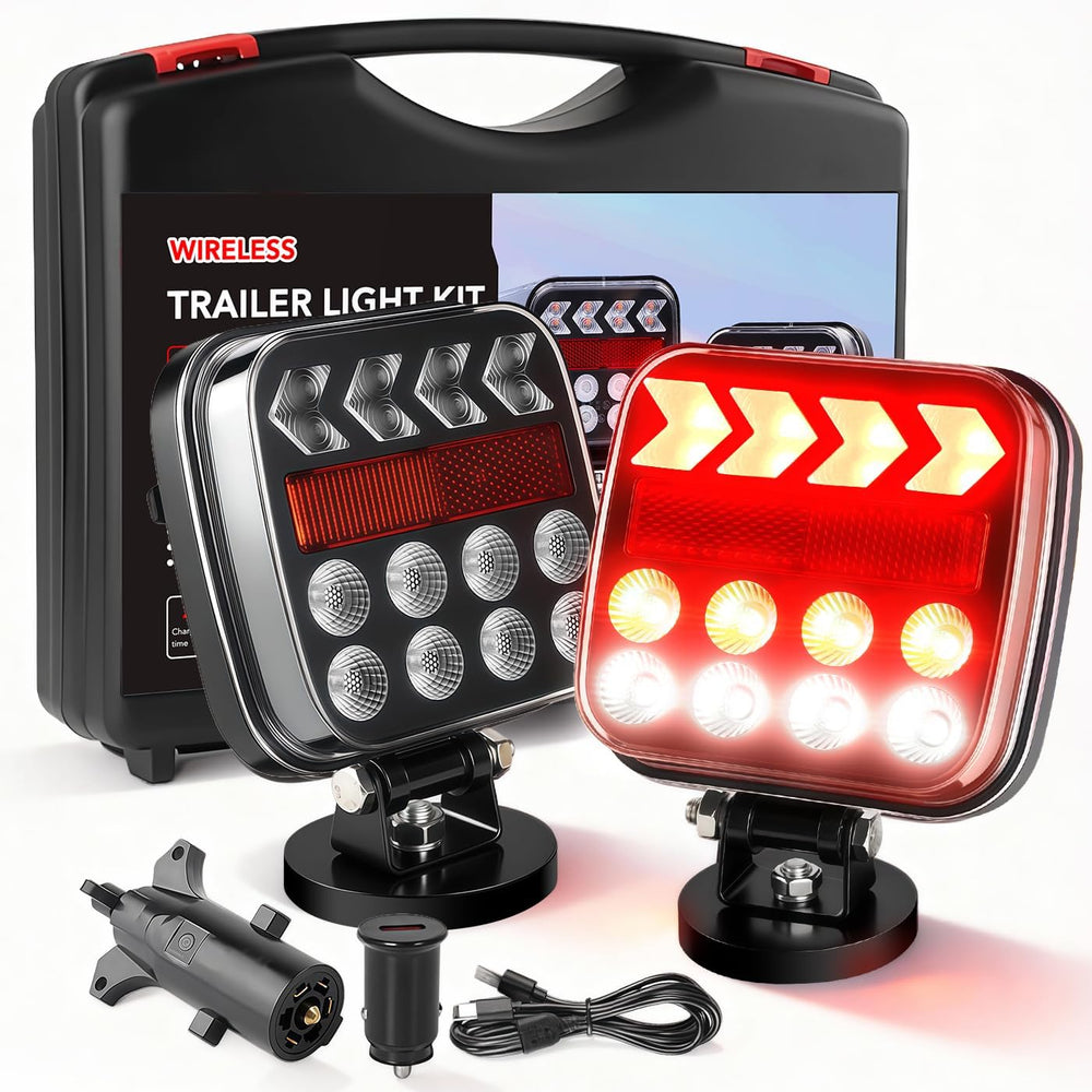 Wireless Trailer Lights, Magnetic Tow Lights, Rechargeable LED Wireless Trail...
