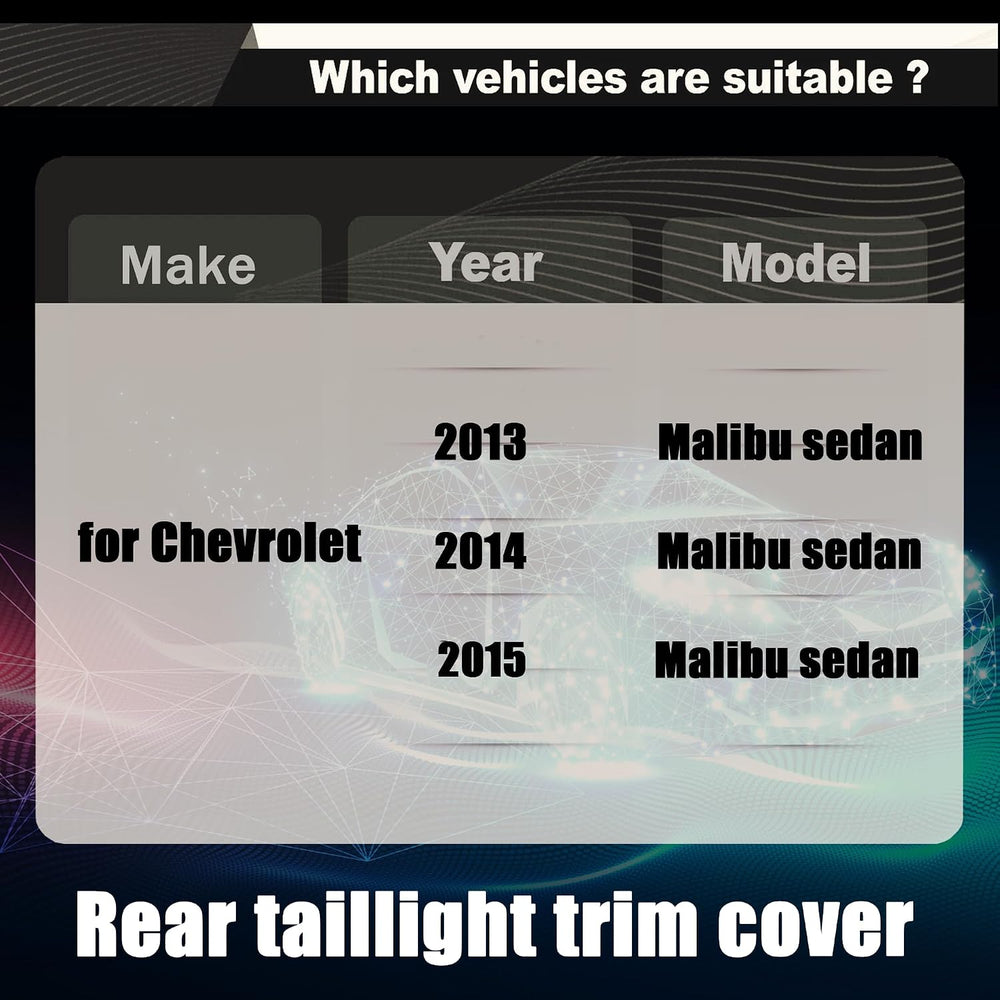 STSEV01 Taillight Cover Trim Fit for Chevy Malibu 2013 2014 2015 Accessories ...