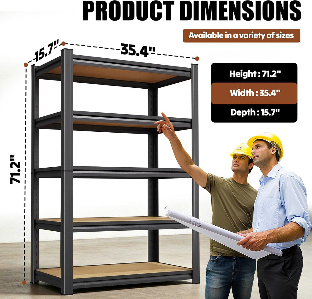 Garage shelving,Adjustable Storage Shelves,MDF 71.2''H*35.4''...