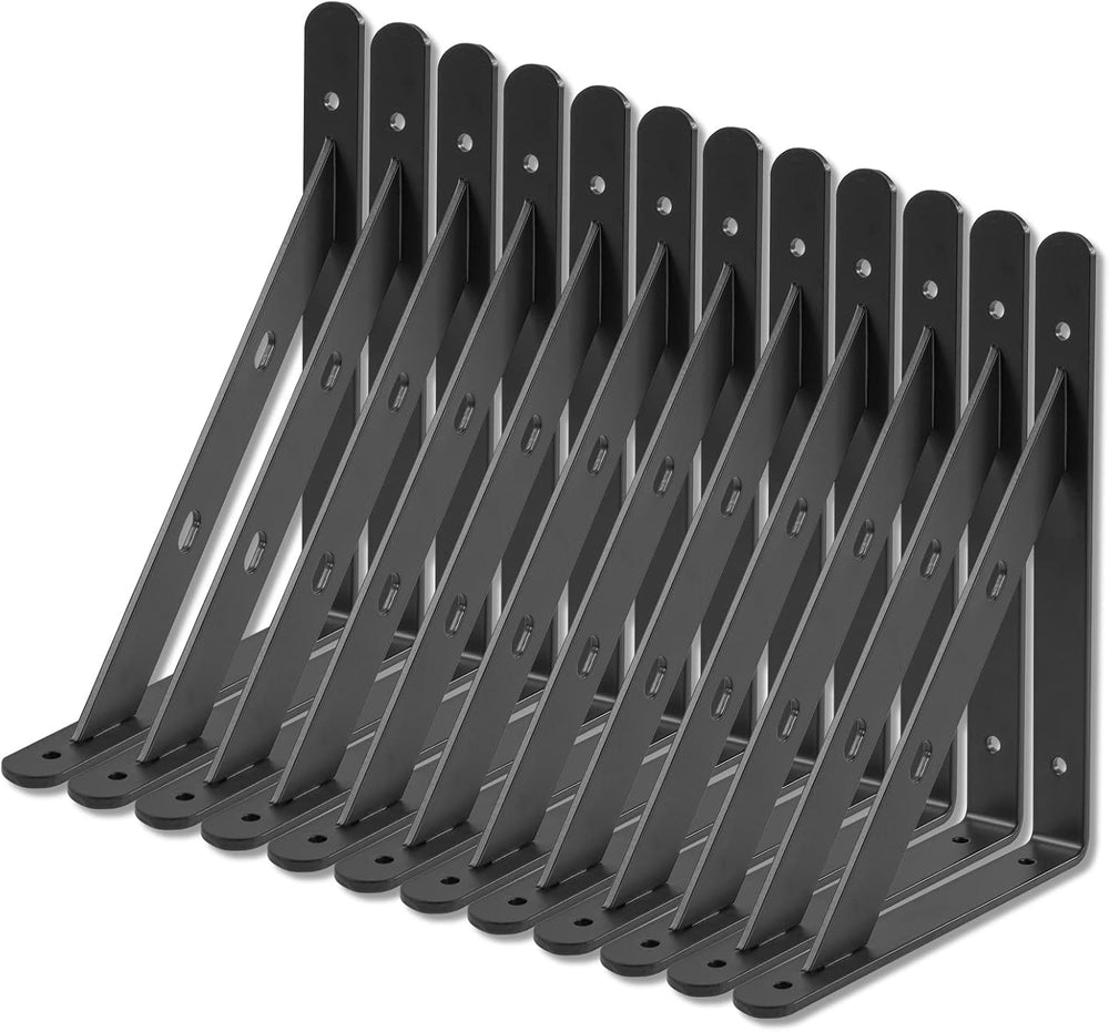 12 Pack 8" x 6" Heavy Duty Aluminum Alloy Shelf Brackets, Max Load ...