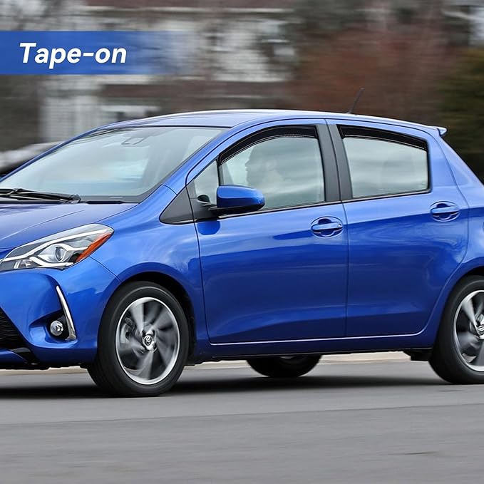 Window Visors Rain Guards for 2012-2018 Toyota Yaris Hatchback, Out-Channel
