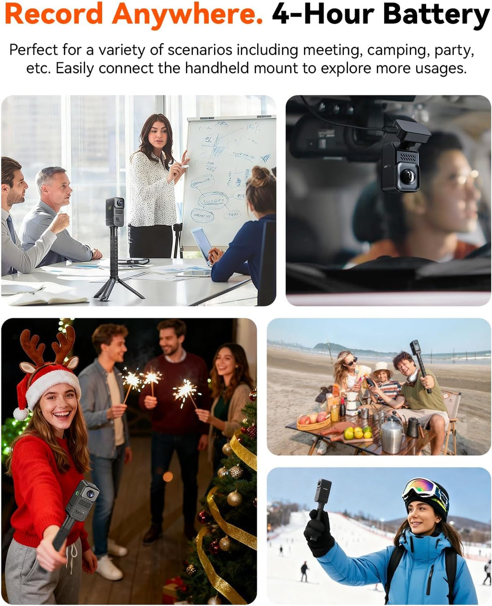 Vantrue E360 ACE All Channel Dash Cam 585ยฐ Fisheye Selfie Stick Tripod
