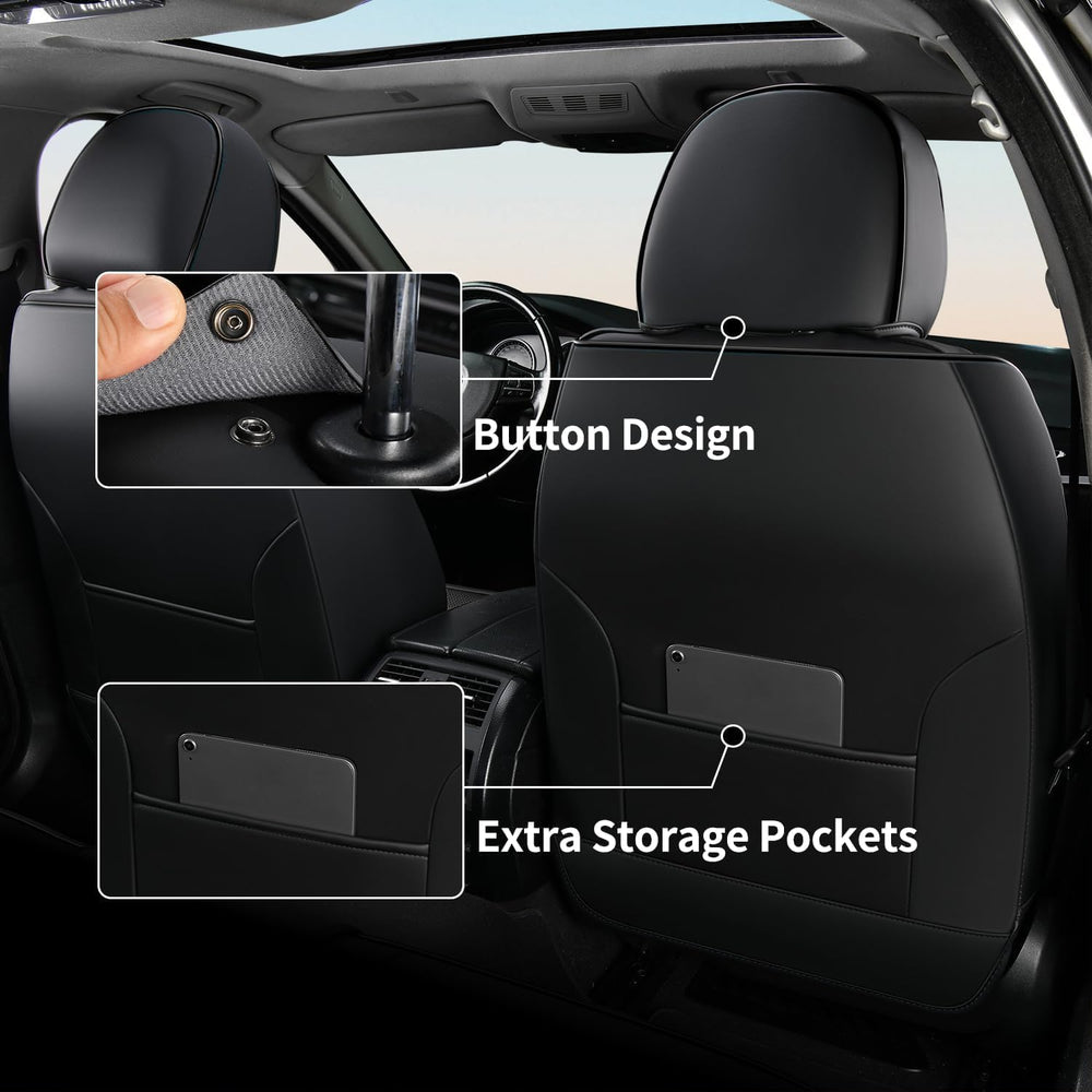 Car Seat Covers Full Set, Automotive Seat Covers, Black Car Seat Cover, Water...