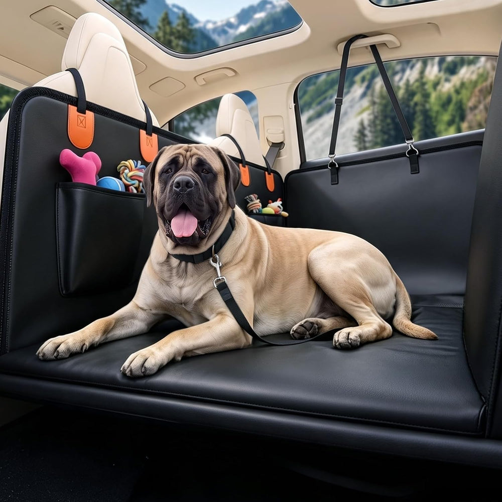 Dog Car Seat Cover for Back Seat, Hard Bottom Seat Extender for Dogs