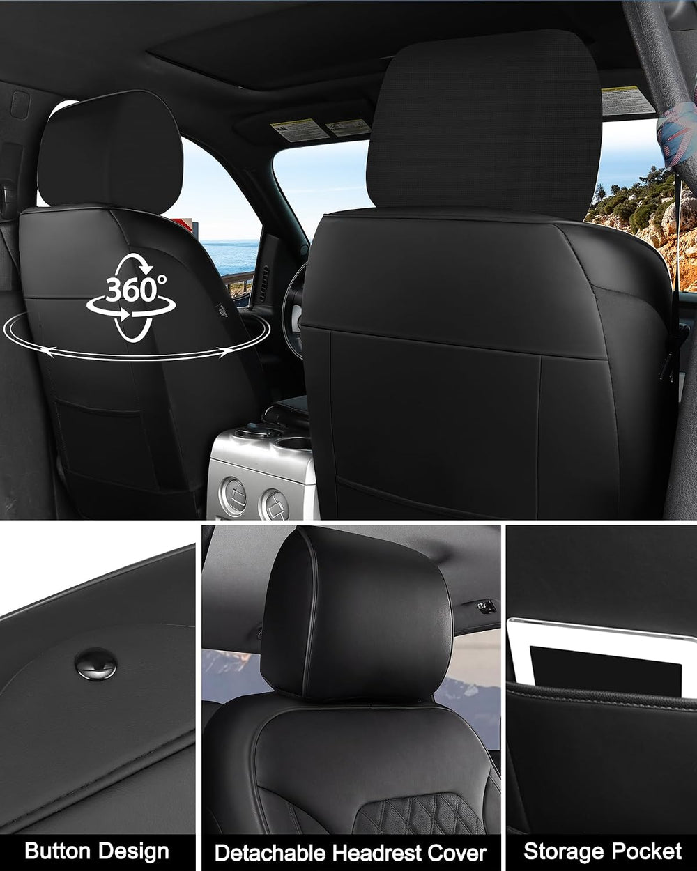 Umbrauto Seat Covers for Ford F150| Nappa Leather Pickup Truck Custom Fit Sea...