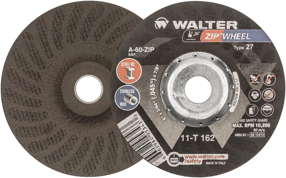 Walter Zip Wheelโข Cut-Off Wheel, 6" X 3/64" X 7/8" Type 27, Pa...