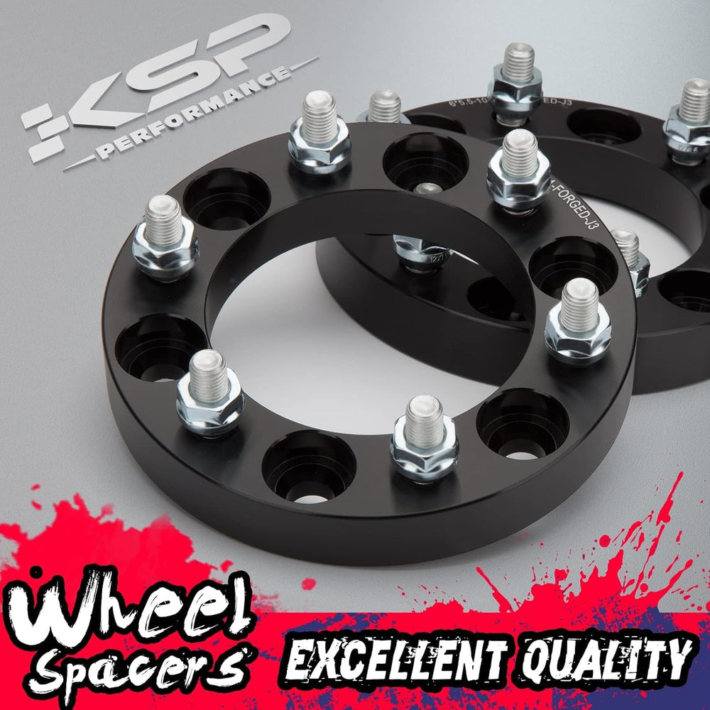 6X5.5 Wheel Spacers, KSP Forged 1 inch (25 mm) 6x139.7 mm to 6x139.7 mm Threa...