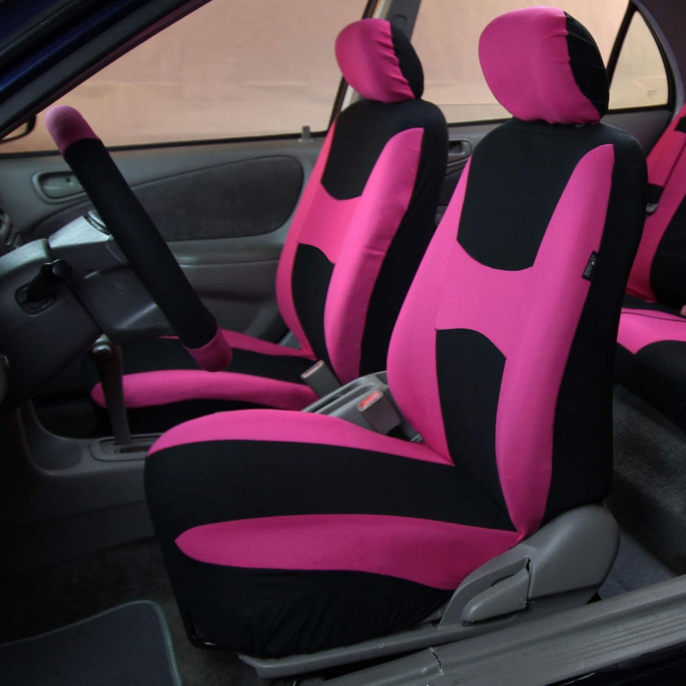 FH Group Stylish Full Set Car Set Covers Front Set and Rear Split Function, A...