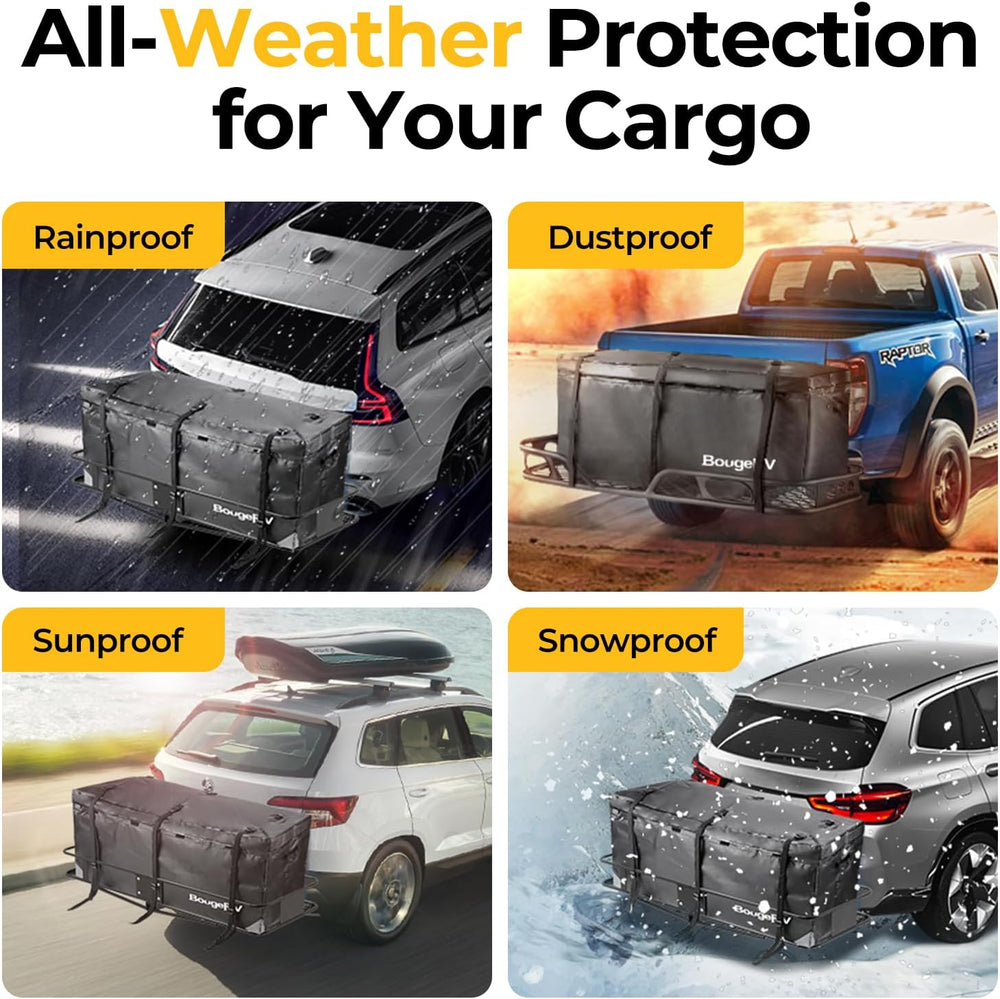 BougeRV Hitch Cargo Carrier Bag Waterproof/Rainproof for Car Truck SUV Vans R...