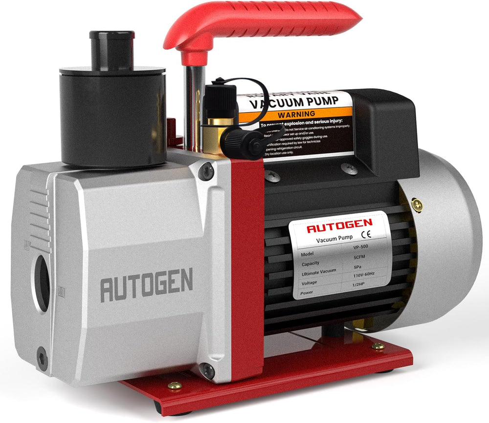 5CFM Vacuum Pump, 1/2HP 38 Micron 110V HVAC Vacuum for R12 R22 R134a R410a, 1...