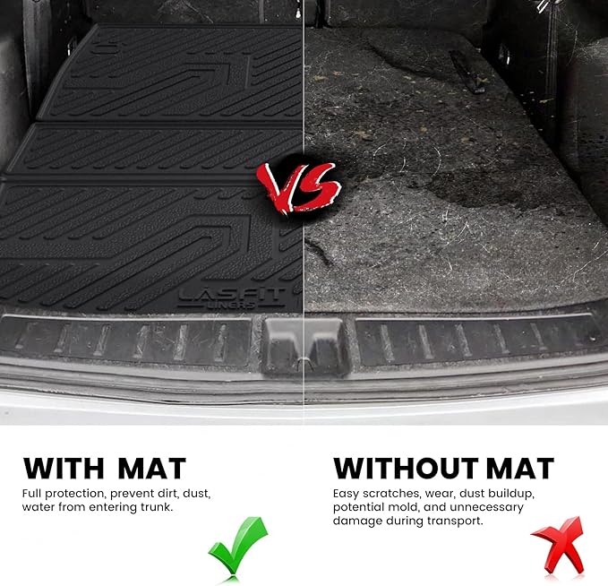 LASFIT Backrest & Cargo Mat for Mitsubishi Outlander 2022-2025, Custom Fit