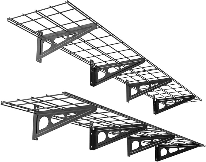FLEXIMOUNTS 12-inch-by-72-inch Wall Shelf Garage Storage Rack Wall Mounted (2...