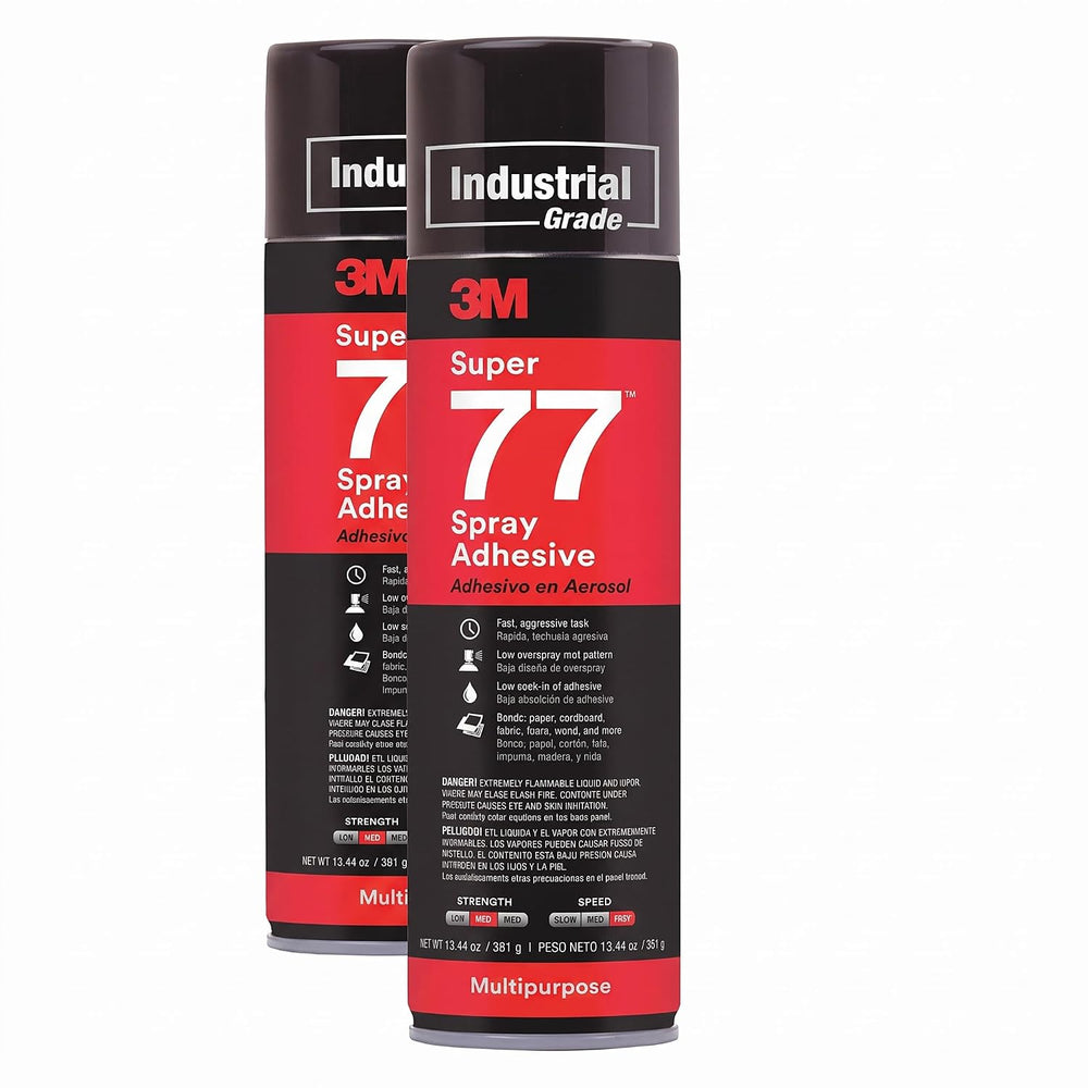 3M Super 77 Multipurpose Permanent Spray Adhesive Glue, Paper, Cardboard, Fab...