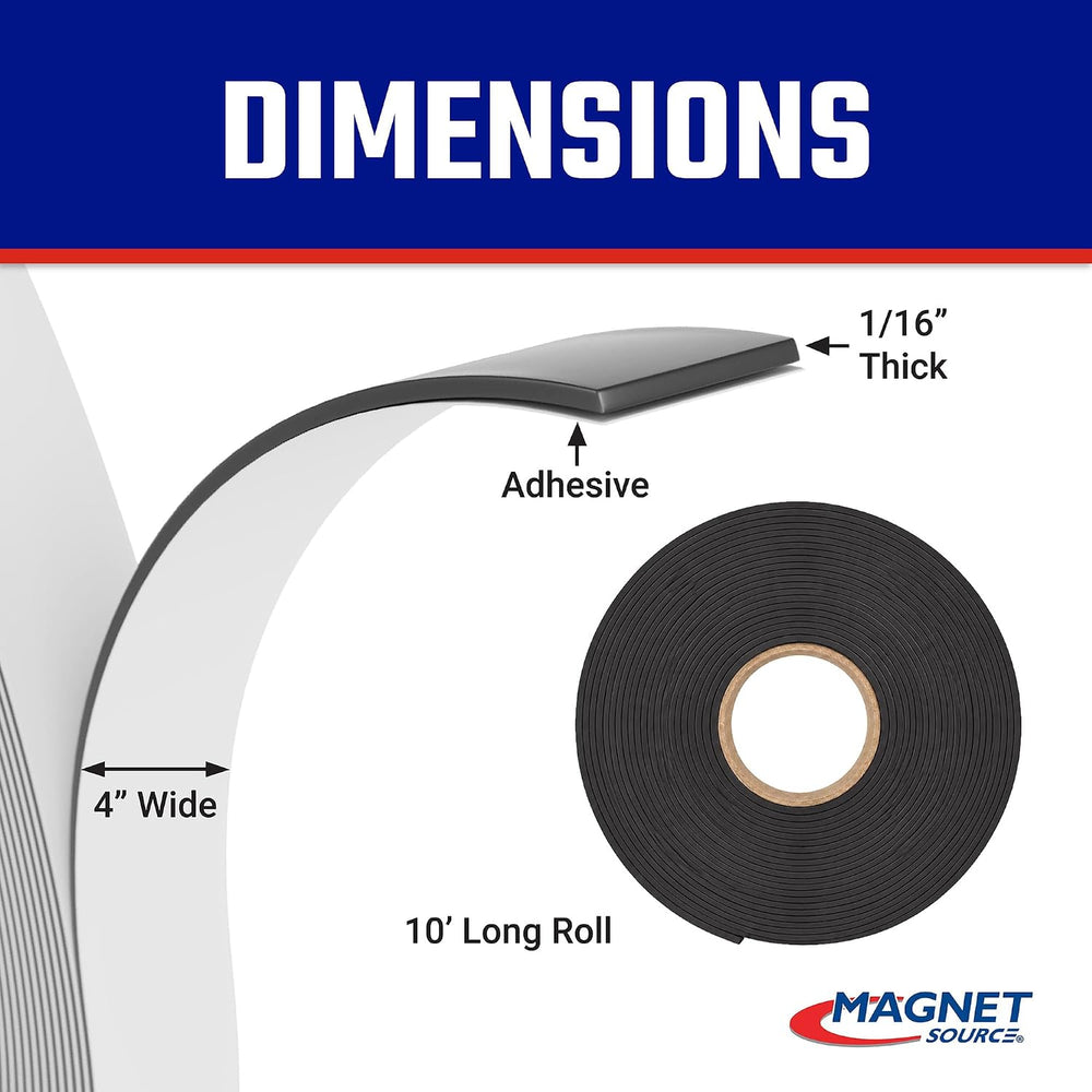 Master Magnetics Flexible Magnet Strip with Adhesive Back - 1/16" Thick,...