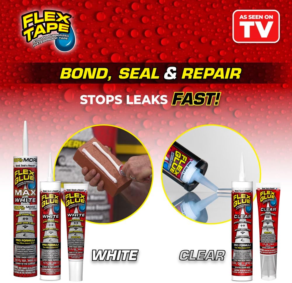Flex Glue MAX, Super Strong, Rubberized Waterproof Adhesive, Works Underwater...