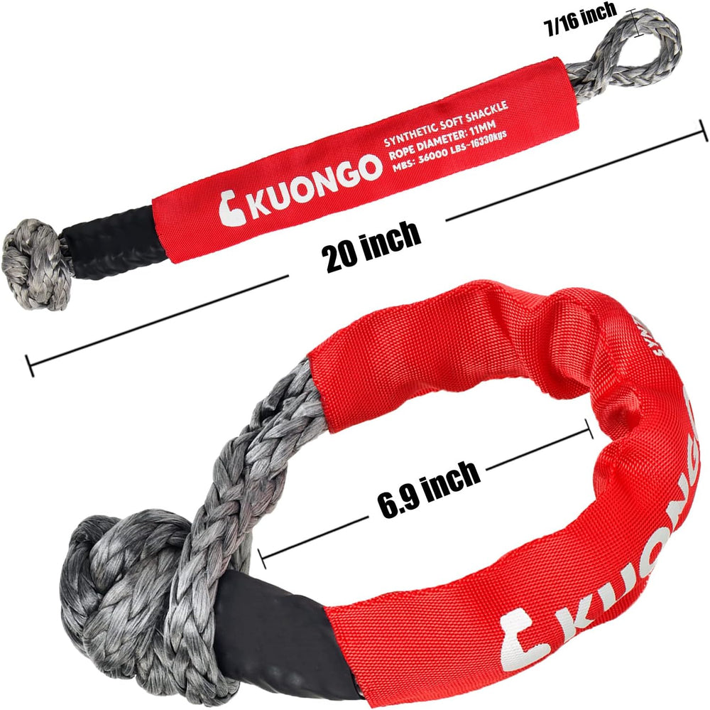 Soft Shackle Recovery 7/16"x20" Snatch Ring, Synthetic Soft Shackle...