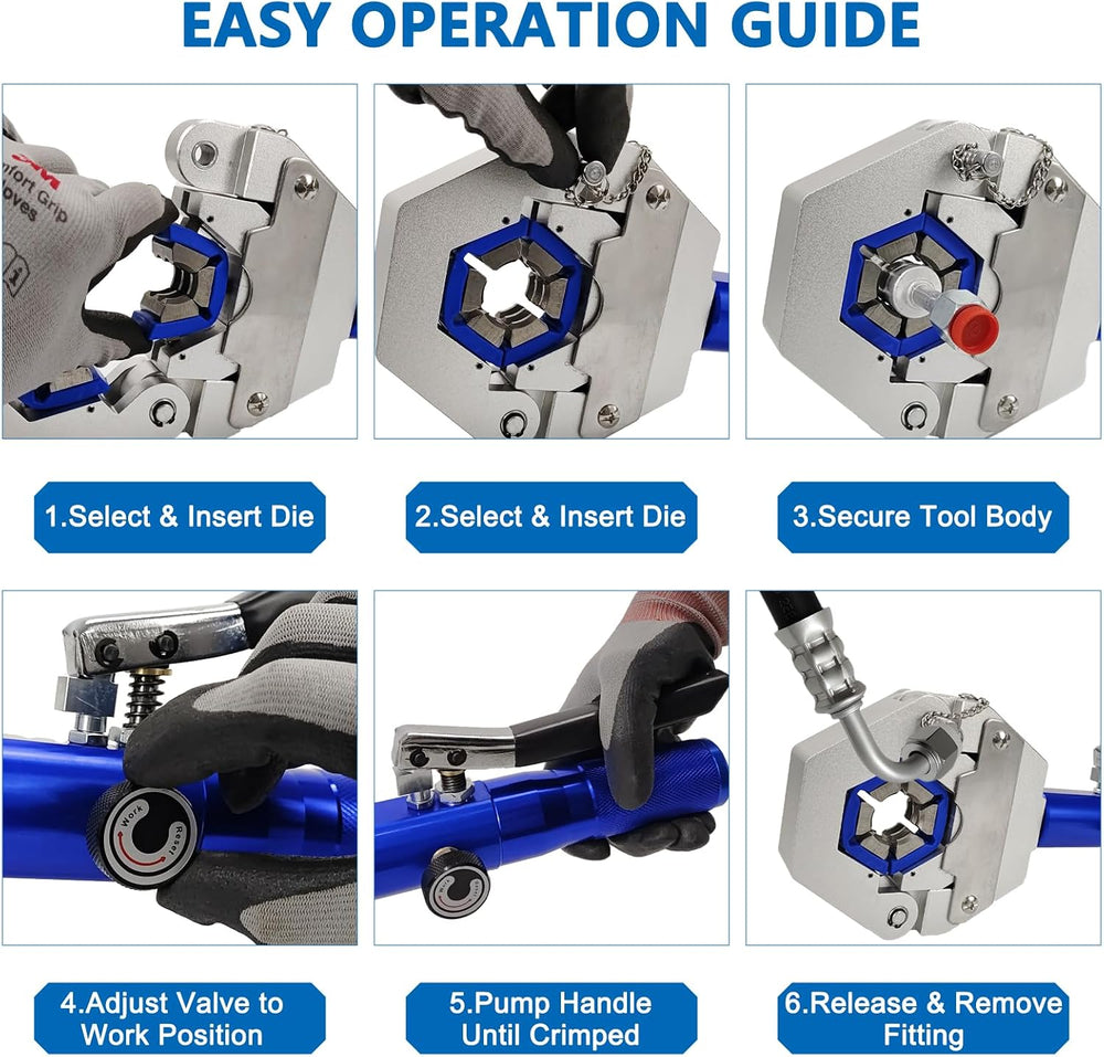 Hydraulic AC Hose Crimper Hydra-Krimp 71500 Manual A/C Hose Crimper Kit Air C...