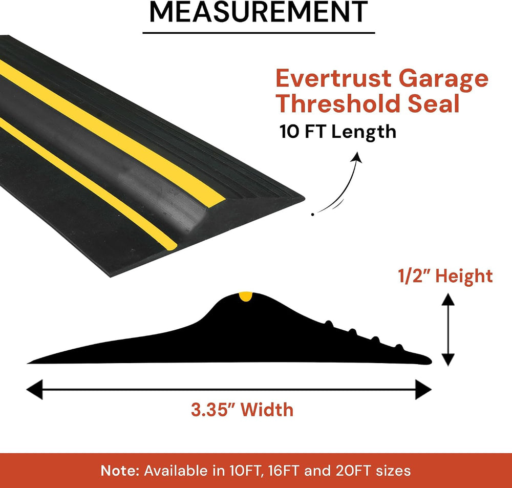 10Ft/3M Garage Threshold Seal Strip + 1pc 300ml Sealant Adhesive