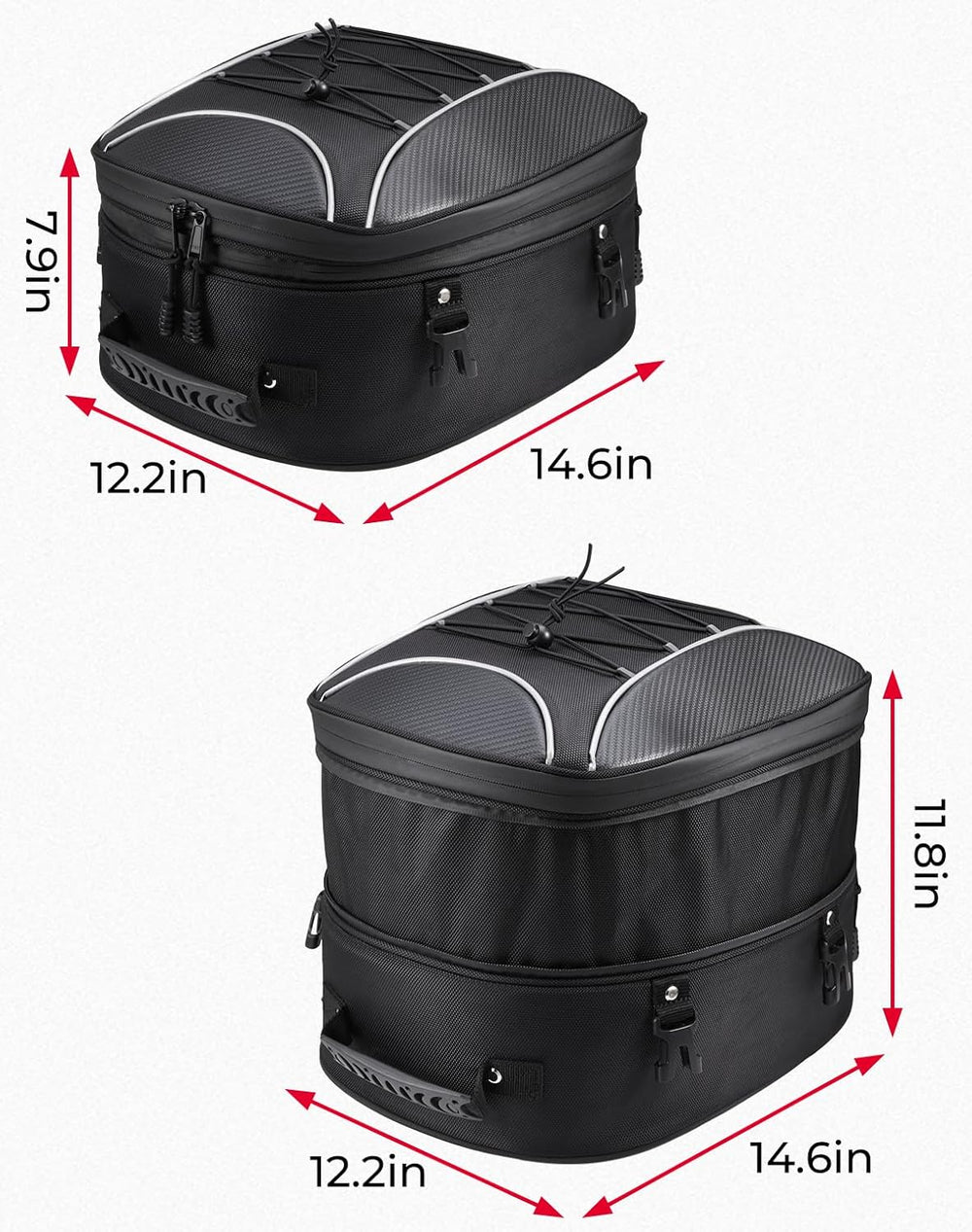 KEMIMOTO Motorcycle Tail Bag, Dual Use Motorcycle Rear Seat Bag with Waterpro...