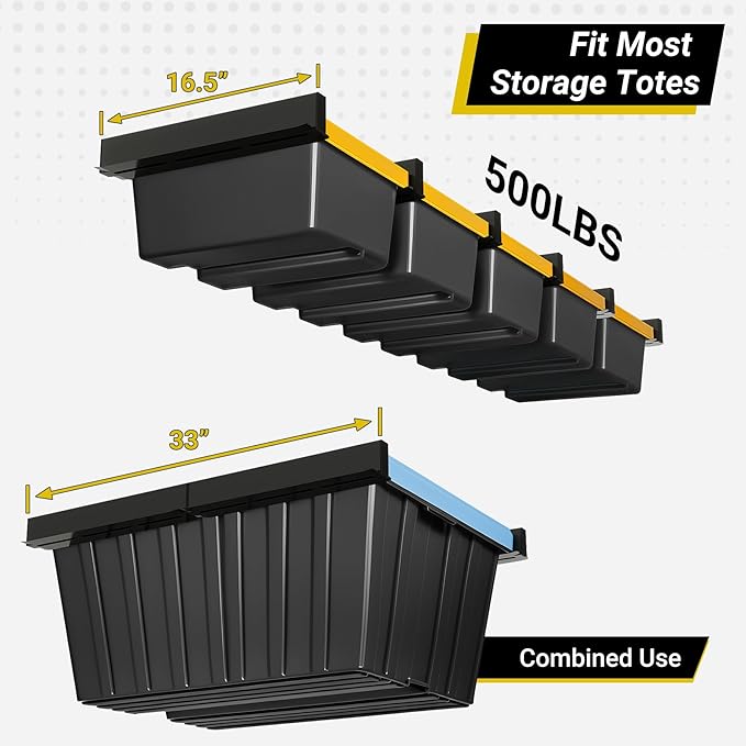 5-bin Overhead Garage Storage Rack, Heavy Duty Ceiling Storage Racks, Powder