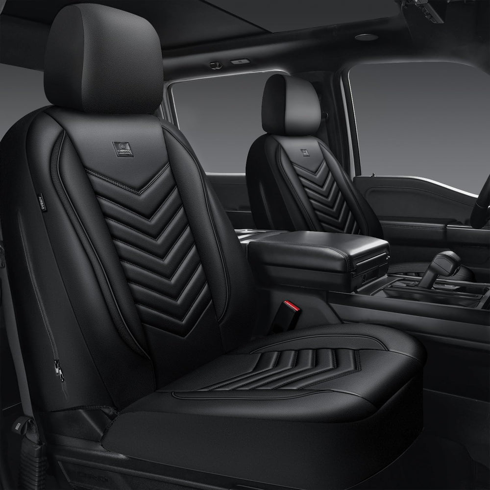 CAR PASS 3D Foam Faux Leather Seat Covers Front Seats,Waterproof Leather Fron...