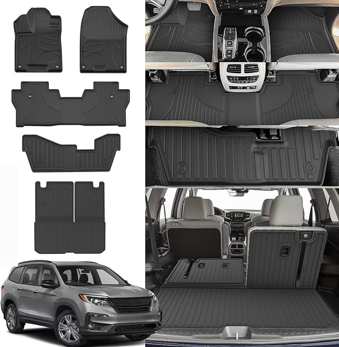 Floor Mats Compatible with Honda Pilot 8 Seats 2016-2022