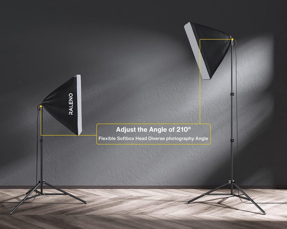 RALENO Photography Lighting Kit, 8.5x10ft Backdrop Stands with Green Screen