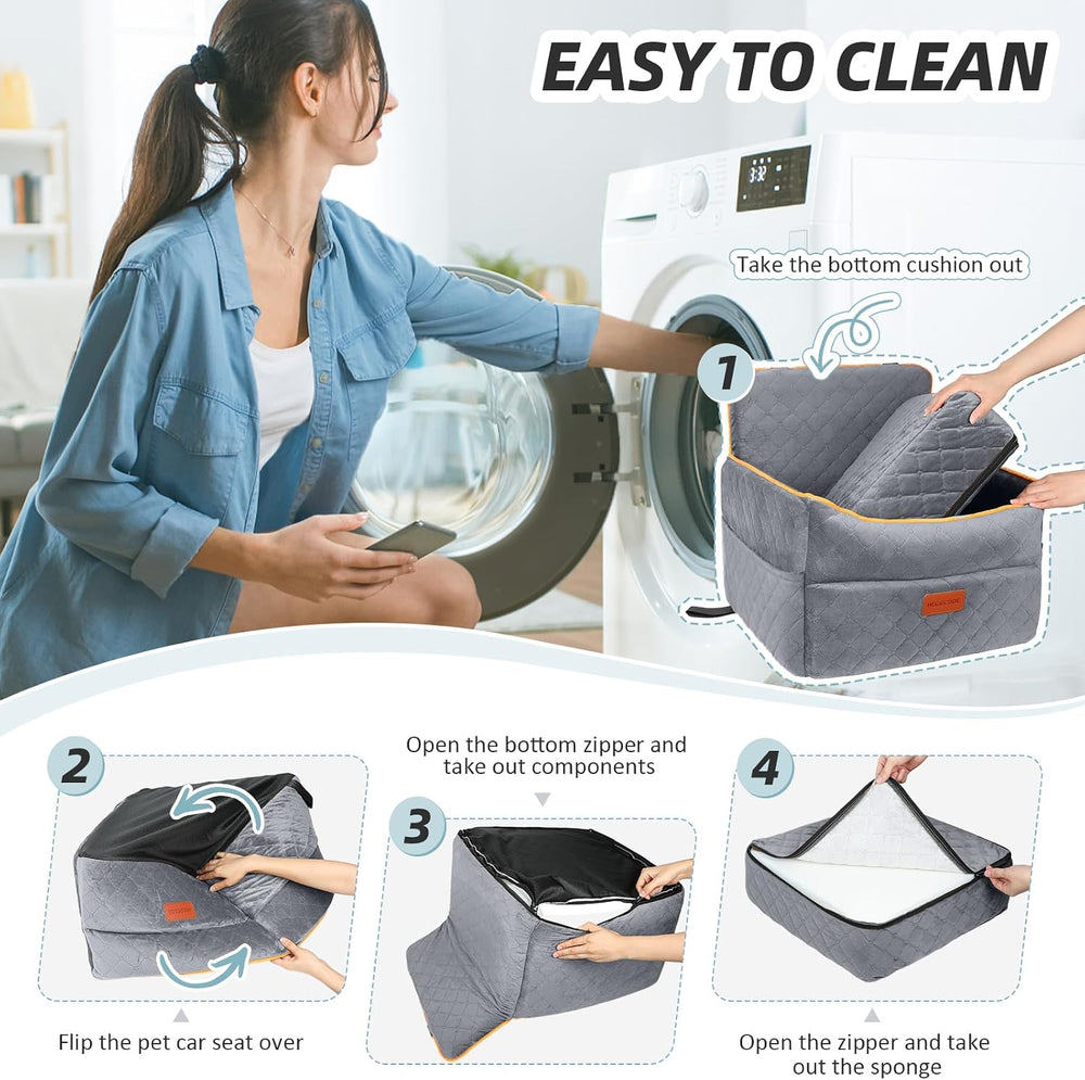 Dog Car Seat for Small Medium Dogs, Memory Foam Puppy Dog Booster Seat with T...