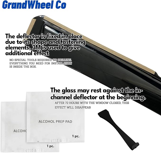 Window Deflectors Smoke Tinted in-Channel Side Window Vent Visor Deflectors (...