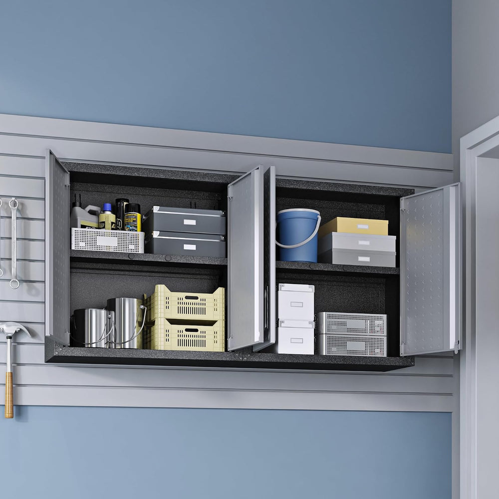 Manhattan Comfort Fortress Floating Garage Storage Cabinet with Adjustable Sh...
