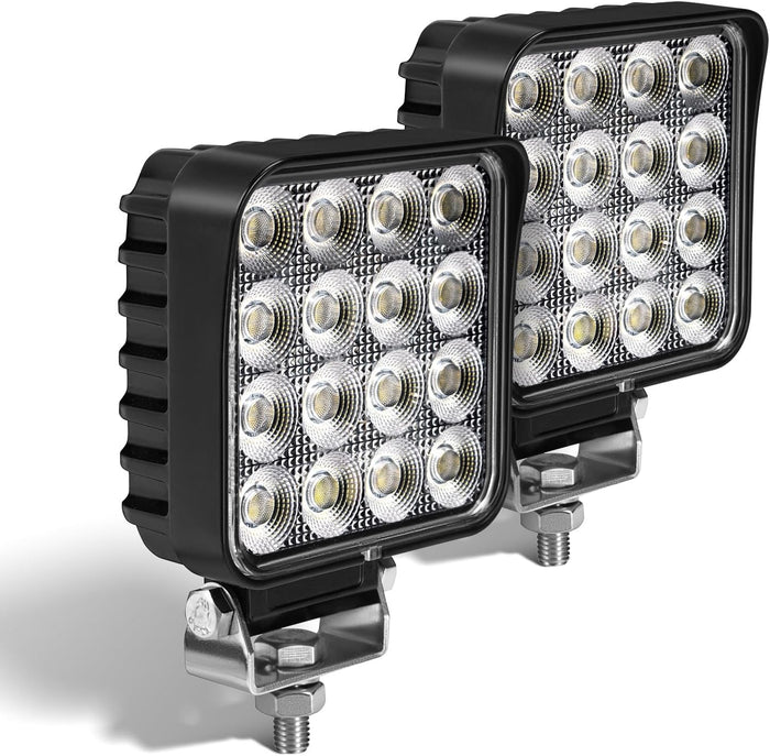 4.3" 12V LED Flood Lights 46W, 24 Volt Work Lights (2PCS)