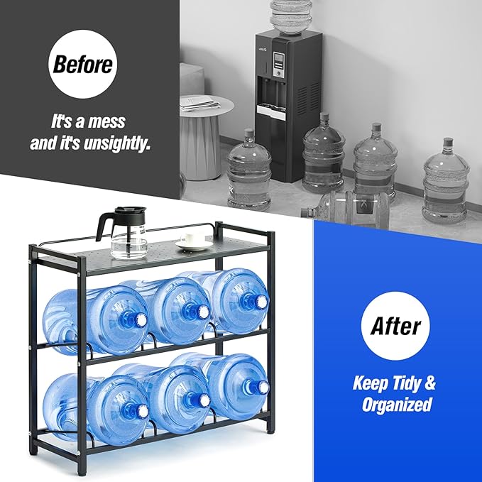 5 Gallon Water Bottle Holder 6-Tray 3/5 Gallon Water Jug Rack