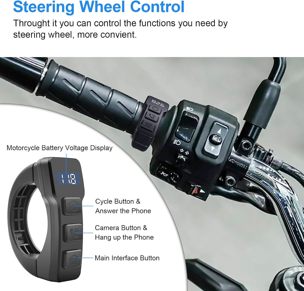 5.5-Inch Motorcycle CarPlay with 128G SD Card, 2K Dual Dash Cam