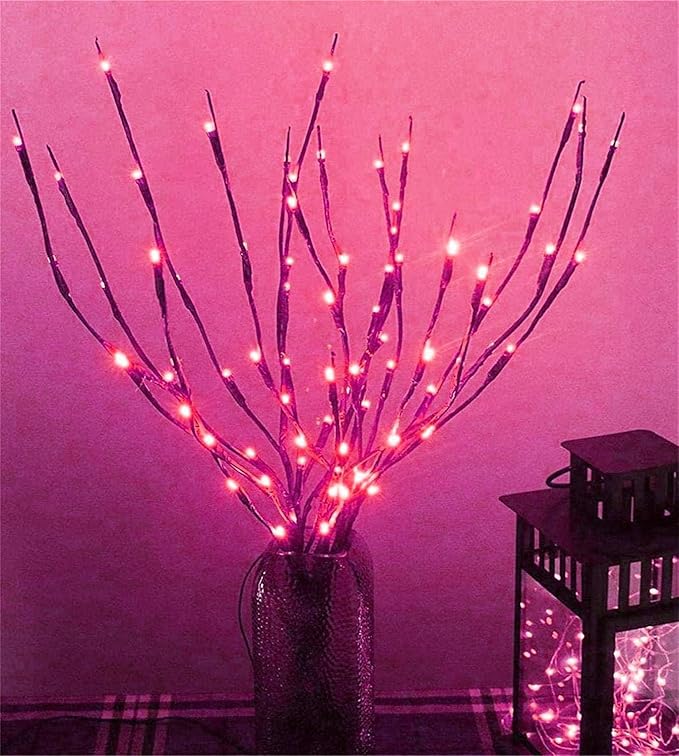 MENCH Branch Lights,6 Pcs Twig Light USB&Battery Powered 8 Flashing Modes...