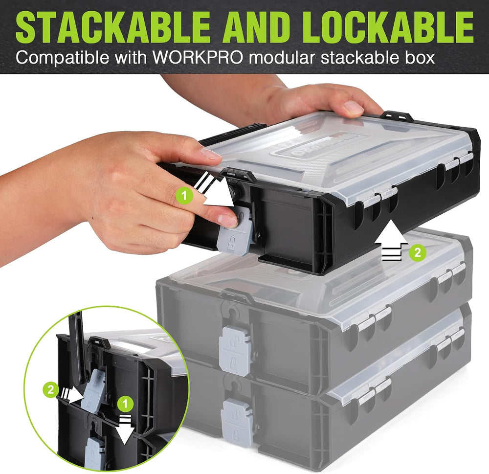 WORKPRO Power Drill Bit Set with Tool Box, 8V Cordless Drill Driver