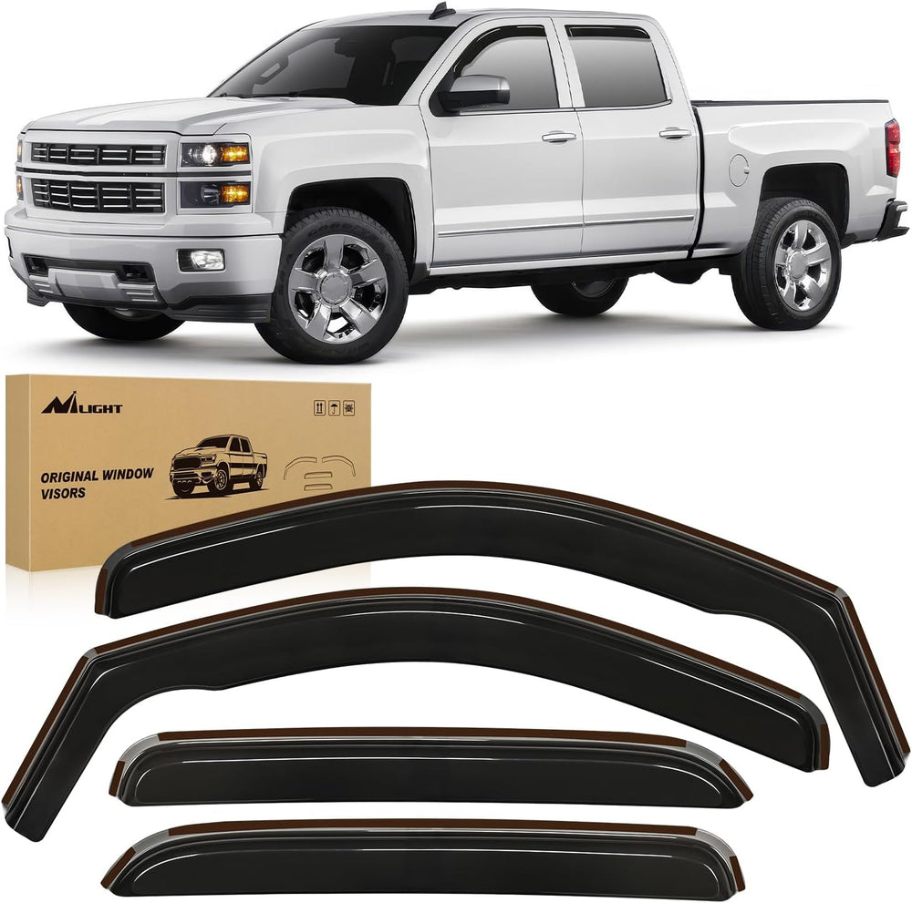 Nilight in-Channel Window Visors for Silverado/Sierra 1500 2007-2013, 4PCS