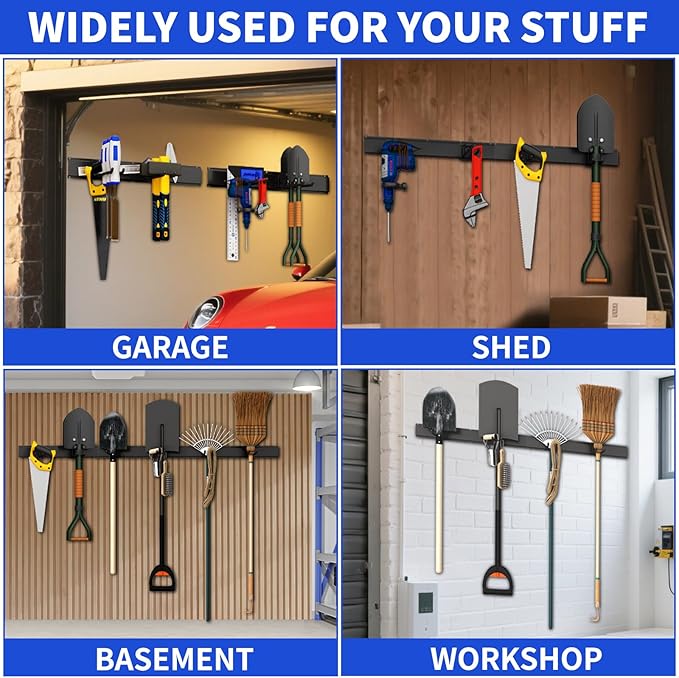 Garage Organization Tool Organizer Wall Mount, 48inch Heavy Duty Garden Tool