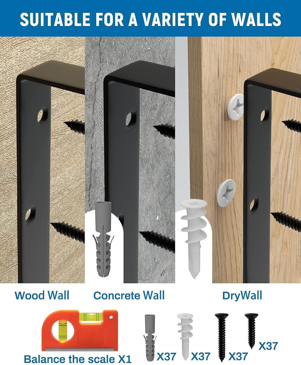 8-Pack 14 Inch Heavy Duty Shelf Brackets, Large Floating Shelf Bracket