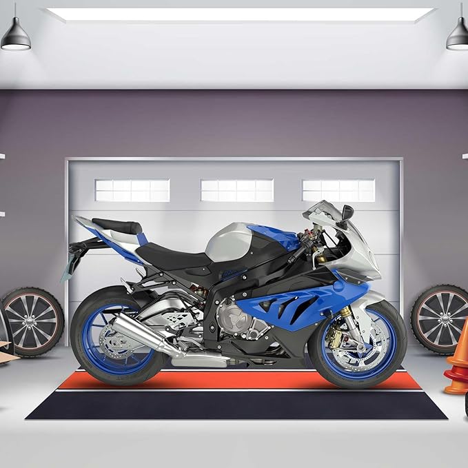78 x 31 Inch Motorcycle Mat Garage Floor Rug Washable Parking Mats
