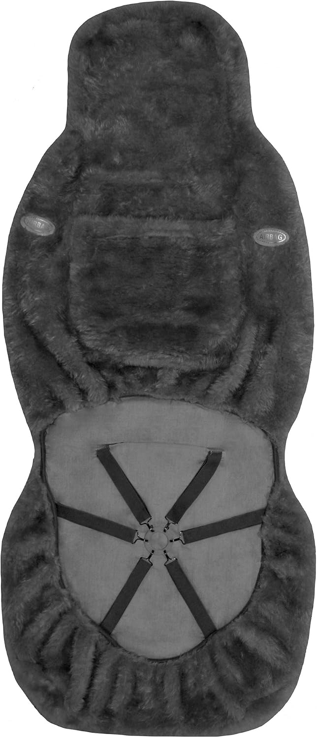 Australian Merino Sheepskin Car Seat Cover, Plush Universal Fit for Most Vehi...