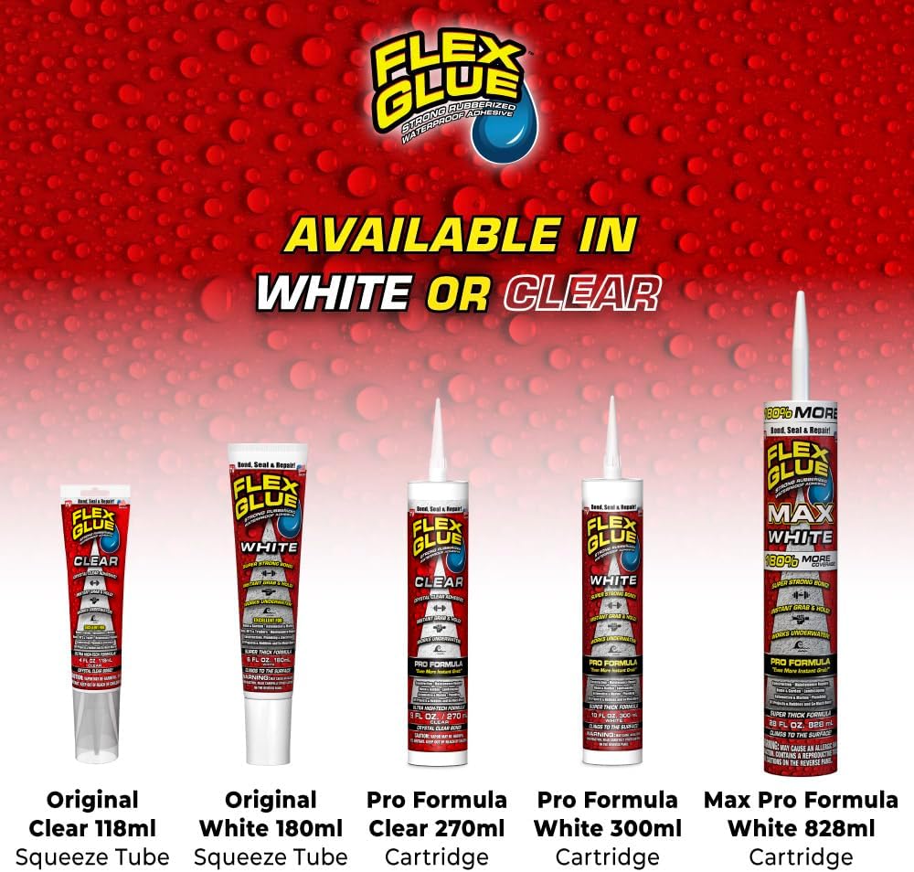 Flex Glue MAX, Super Strong, Rubberized Waterproof Adhesive, Works Underwater...