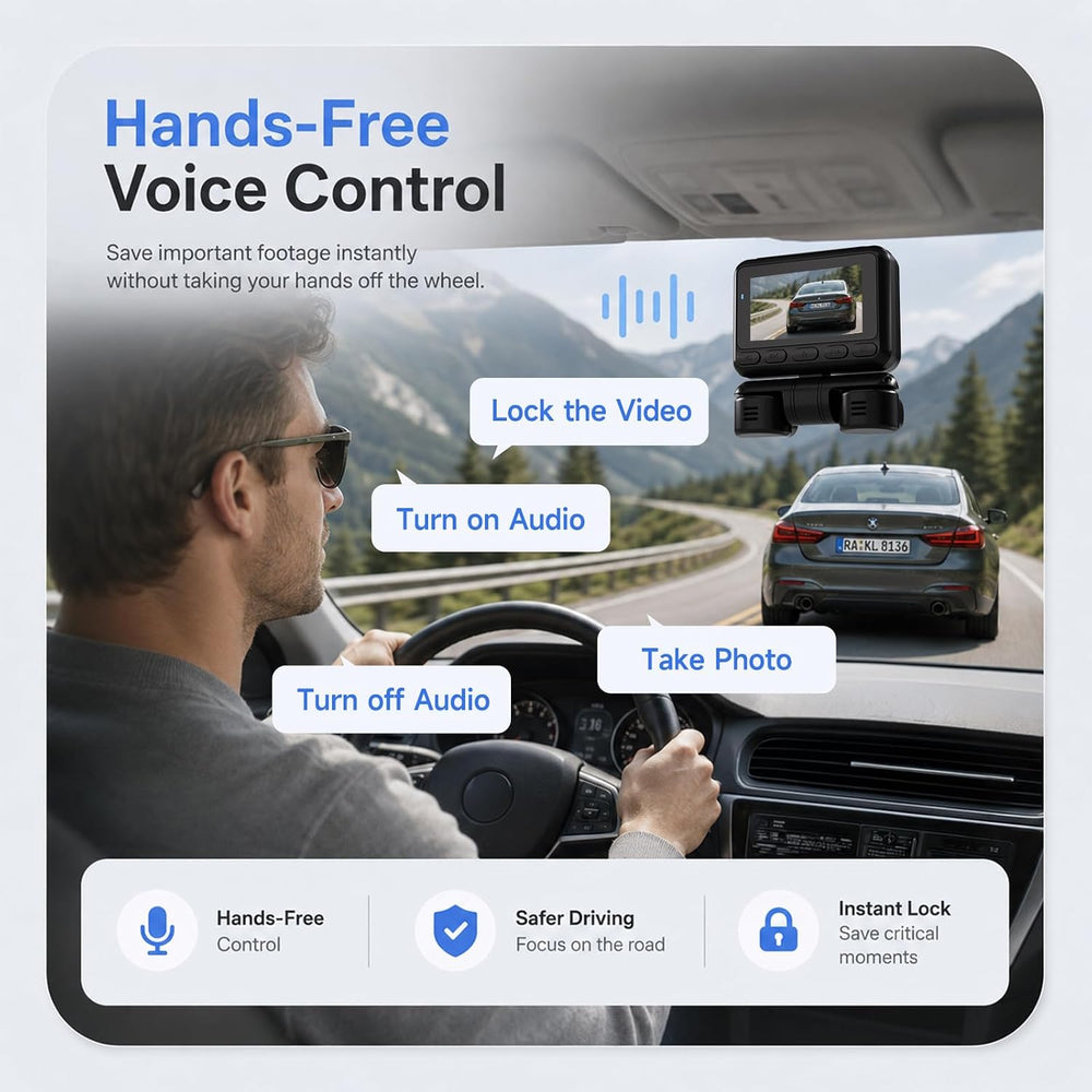 4K 4 Channel Dash Cam Front and Rear Inside Left Right, 360ยฐ View Wireless Ca...