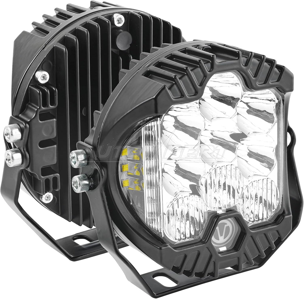 AUTOXBERT 5 Inch Round LED Offroad Lights, 50W Side Shooter Pods Spot Flood C...