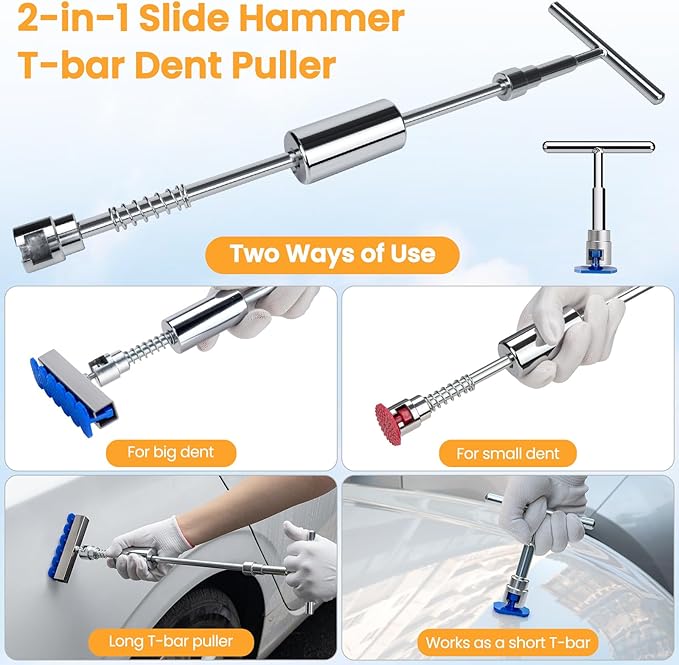 134PCS Dent Puller, Paintless Dent Removal Kit – All-in-One Car Dent Puller Kit