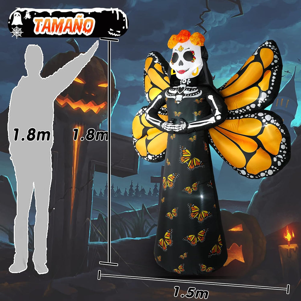 Dia de Los Muertos Decoration, 6 FT Halloween Inflatables Dรฉcor Day of The De...